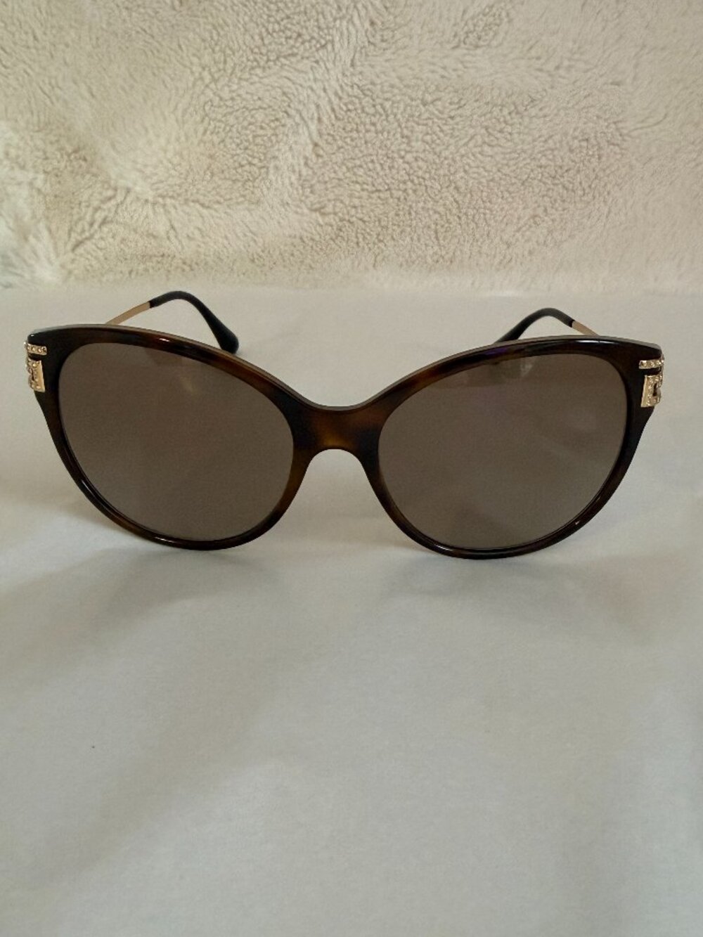 Versace Cat Eye Havana Gold Crystals VE4316-B 5148/13 57-17-140 Sunglasses - Picture 5 of 14